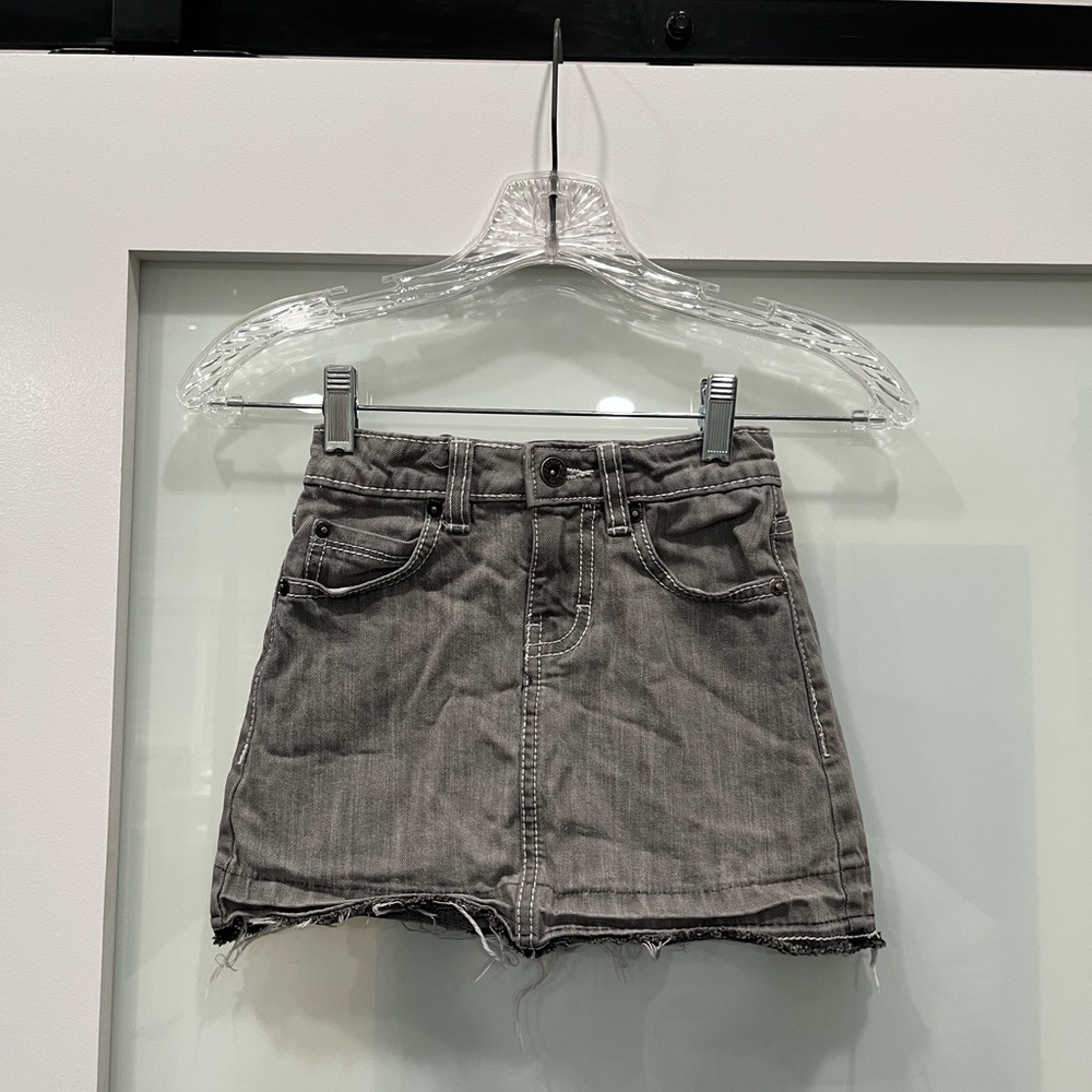 Paper Denim & Cloth Gray Jean Skirt with Adjustable Waist, Size 7
